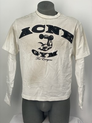 Acne Studios Unisex Layered Long-Sleeve T-Shirt Dusty White Mens XS / Womens S