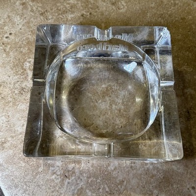 Vintage 1970s Crystal Glass Marlboro Ashtray | RARE FIND SIGNED