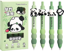 4 Pcs Cute Mechanical Pencils 0.5mm Cartoon Panda Mechanical Pencil Kawaii Soft