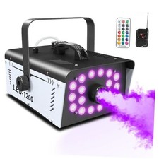 Fog Machine Halloween Outdoor 1200W with 18 LED Lights, Smoke Machine Fog with
