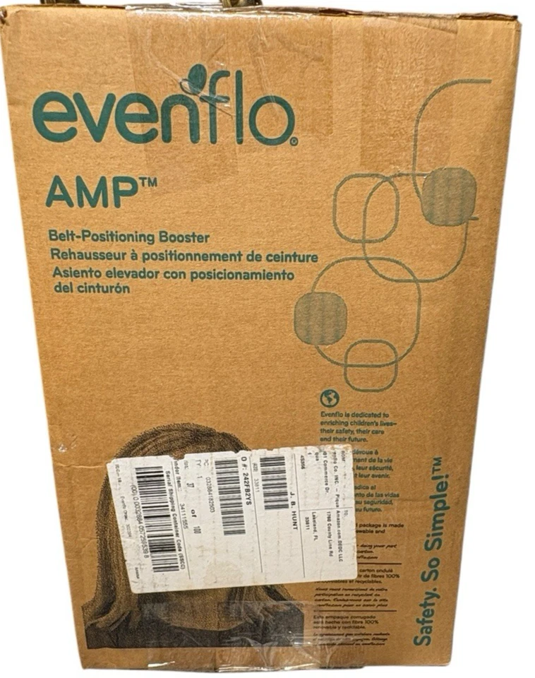 Nuevo asiento elevador sin respaldo Evenflo AMP LX en caja (40-100 libras) Foto 3 de 4