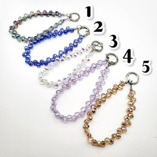 Teardrop Crystal Beaded Phone Wrist Chain   Short Bead Chain for Mobile, Keychai
