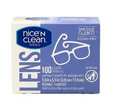 Nice N Clean Lens Wipes 100 Count Pre-Moistened Eyeglass Camera Screen Wipes