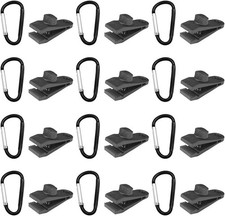 24 Pcs Tarp Clips with Carabiner - Heavy Duty Lock Grip Clips-black