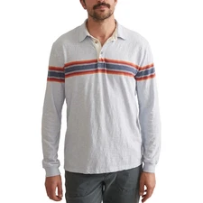 Marine Layer Nirvana Heavy Slub Stripe Long-Sleeve Rugby Polo - Men's