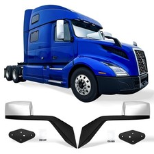 Chrome Hood Mirror for Volvo VNL VN VNM 2004-2017 Side Rear View Hood Mir