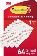 Command Indoor Small Replacement Strips, 64 Strips, Damage-Free Wall Hanging 0.28 per strip