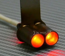 RC 1/10 EXHAUST Auto Backfire LED RED Effect Double METAL Muffler