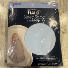 Halo Sleep Sack Swaddle 100 Cotton Light Blue Birth To 3 Months Newborn New