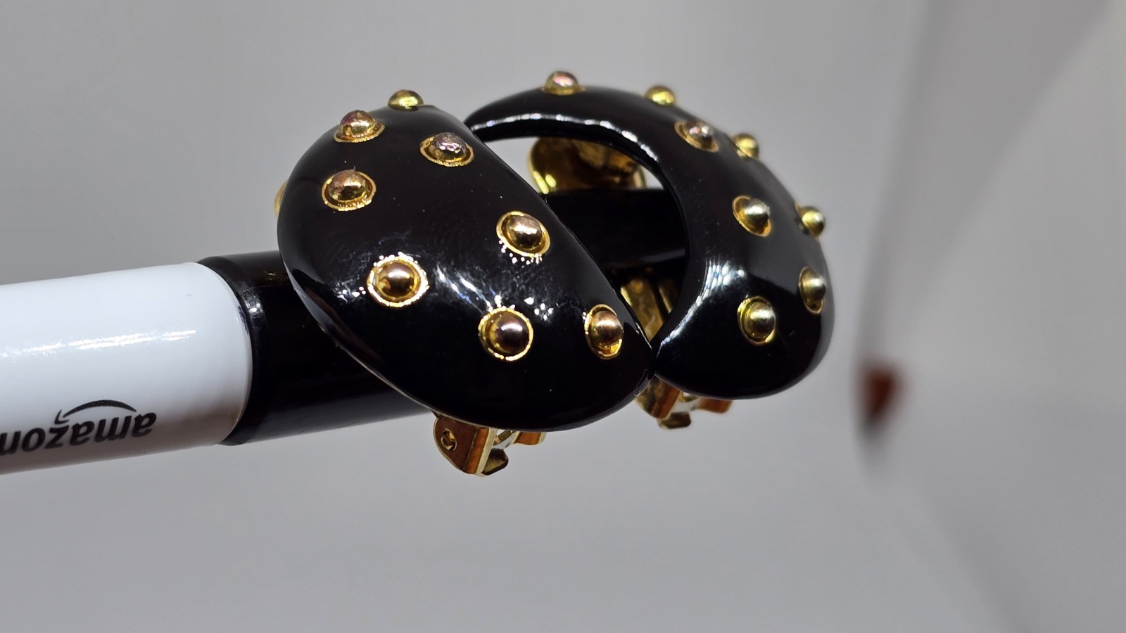 Vintage KJL Kenneth Jay Lane Black Enamel Gold To… - image 8