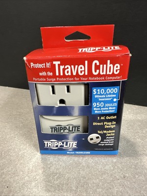 TRIPP-LITE 950 Joule Travel Cube Portable Surge Protection Notebook Computer 