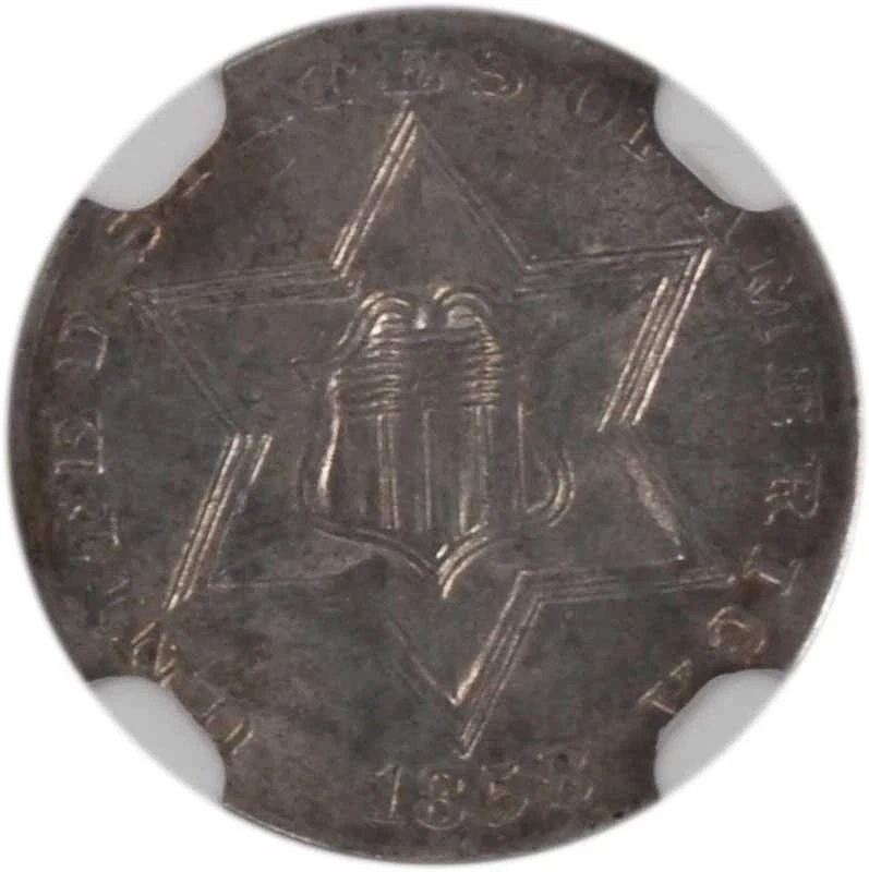 1858 Three Cent Silver MS64 NGC - Image 3 of 4