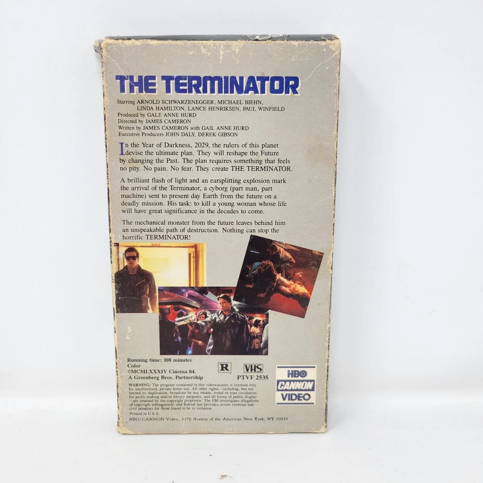The Terminator VHS Movie Arnold Schwarzenegger HBO Video - Image 2 of 4