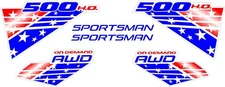 2012 2013 2014 Polaris Sportsman 500 ATV Decal Kit WHITE body STARS & STRIPES