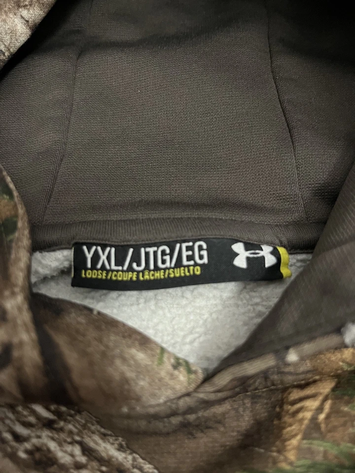 Under Armour Suéter Sudadera con Capucha Niños XL Camuflaje Verde RealTree Xtra Storm Gráfico Foto 4 de 4