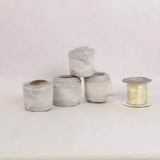 Lot of 5 Glitter Ribbon Spools Silver  Gold Snowflakes for DIY Crafts