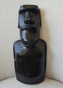Vintage Carved Wood Moai Easter Island Rapa Nui South Pacific Polynesian Tiki