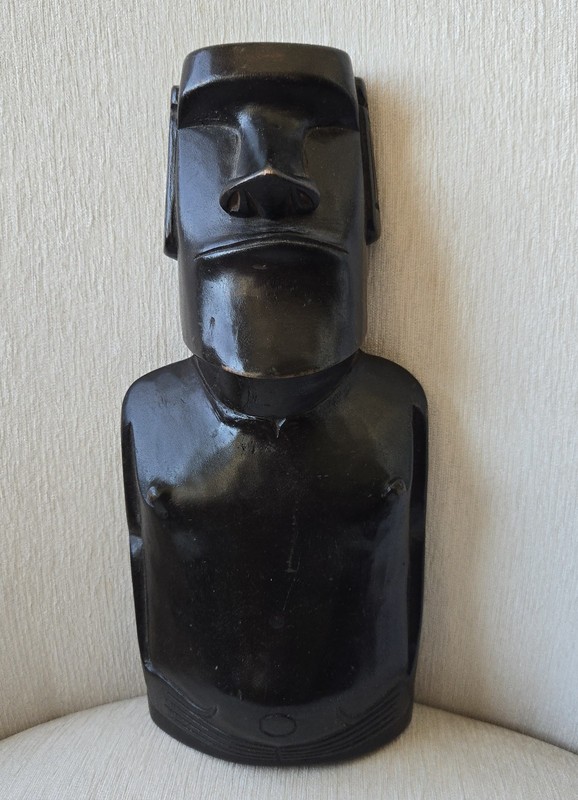 Vintage Carved Wood Moai Easter Island Rapa Nui South Pacific Polynesian Tiki