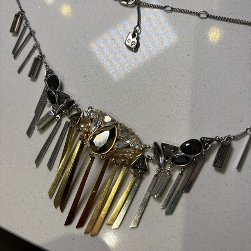SWAROVSKI Airy 3 Tri Colour Dangle Crystal Stones Necklace Statement Waterfall - Picture 12 of 15