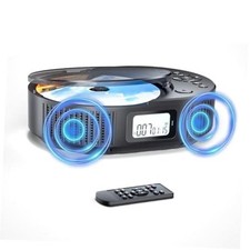 Portable CD Player  CD Player with Speaker Remote Control  Support FM Radio  Black