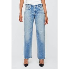 Moussy Vintage Copeland Wide Straight Jeans in 111 Light Blue 25