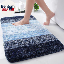 Microfiber Bathroom Rugs, Shaggy Soft and Absorbent Bath Rug, Non-Slip, Thick Pl
