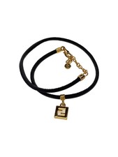 FENDI Bracelet Leather BLK Women's