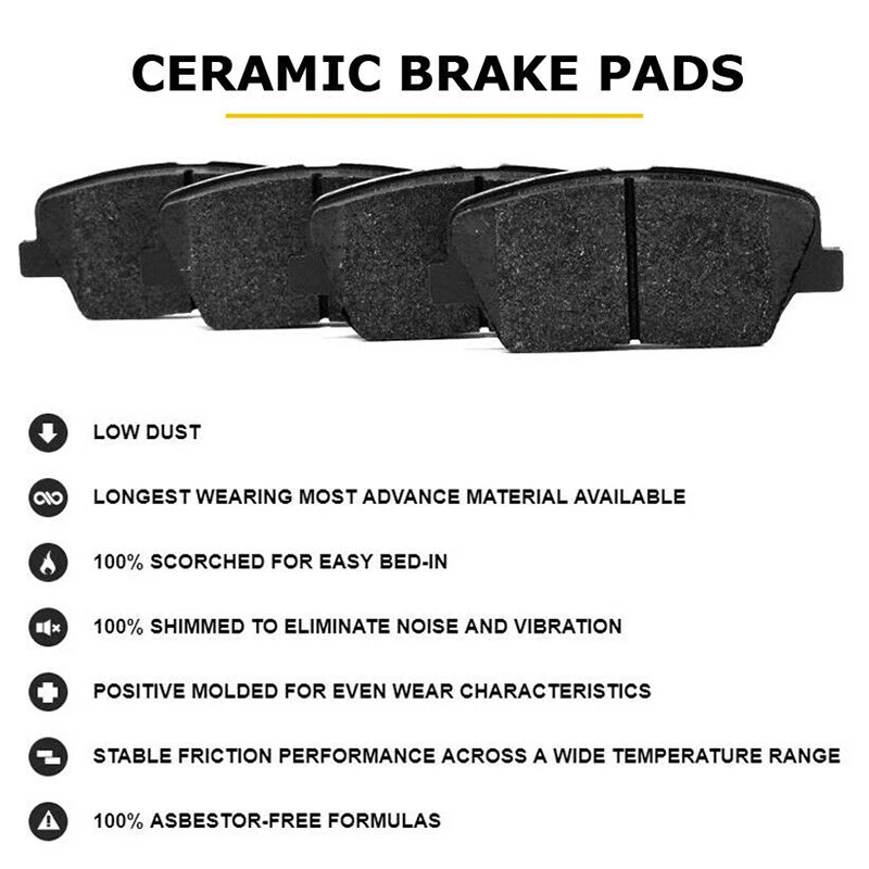 Front Ceramic Brake Pads For Ford Fusion 2006-2012 Mercury Milan 2006-2011 - Image 2 of 4