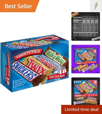 Everyday Treats: SNICKERS, TWIX, and More - 18 Full-Size Candy Bars Bulk Pack