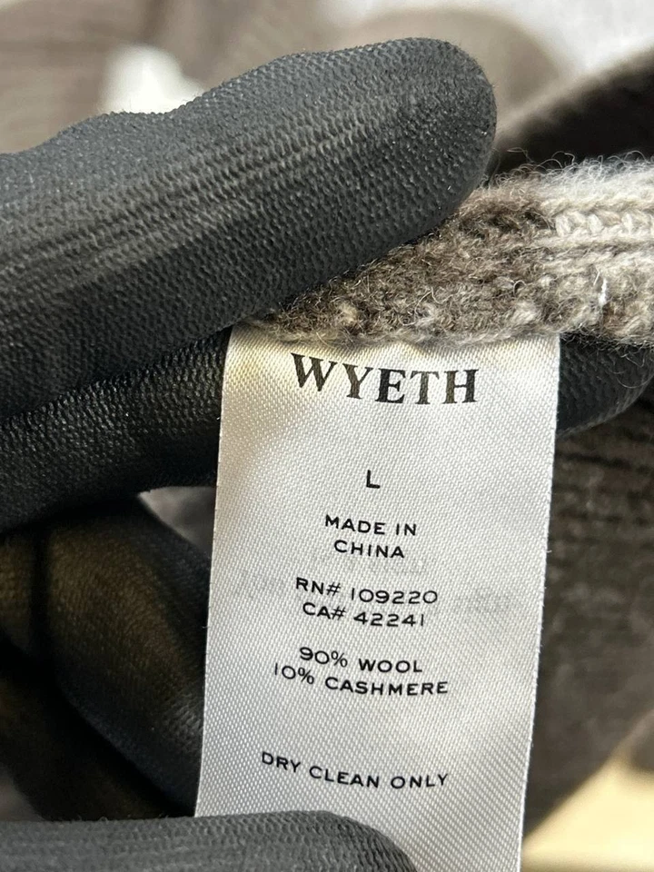 Suéter Wyeth para mujer grande marrón tejido lana pulóver Foto 4 de 4