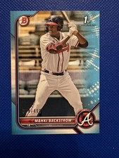 2022 Bowman Mahki Backstrom #’d /499 Sky Blue Parallel 1st Bowman Atlanta Braves