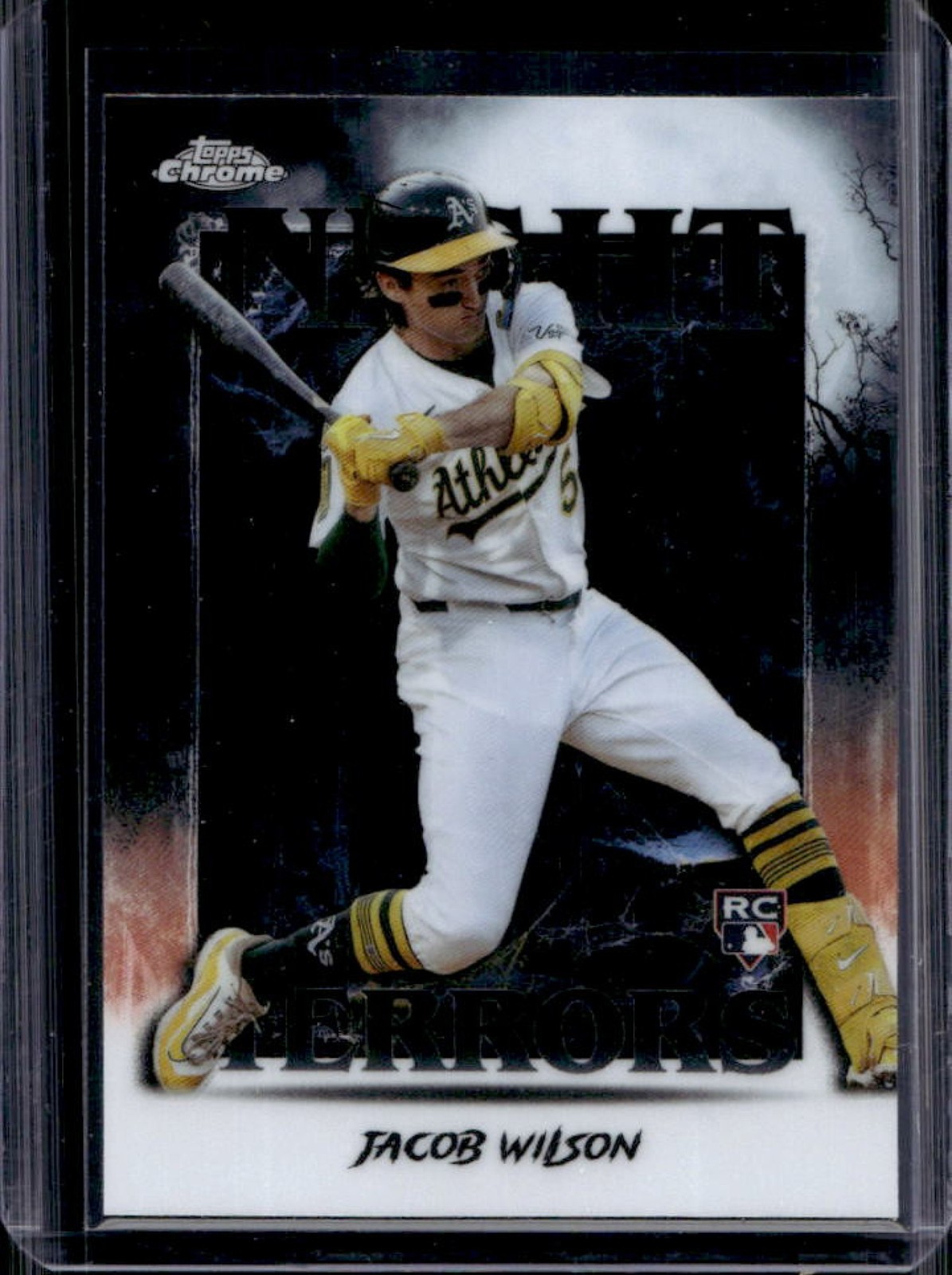 2025 Topps Chrome Update Jacob Wilson Night Terrors RC Rookie #NT-11 Athletics