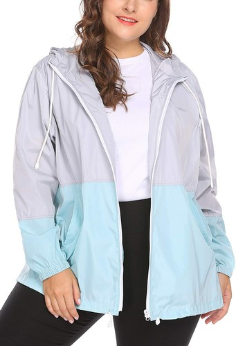 Women's Plus Size Raincoat Rain Jacket 