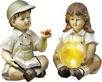 Paula Und Emil Dekofiguren Mit Led, Dekoration, Je Ca 25Cm Hoch, Neu/Ovp
