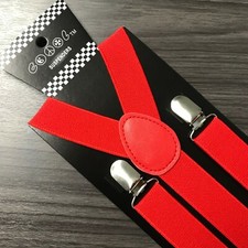 Red Suspender for Adults Men Women Teens Wedding Formal Adjustable US 