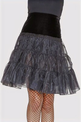 Killstar Lets Fang Out Ruffle Skirt black size large NWT  b8-84