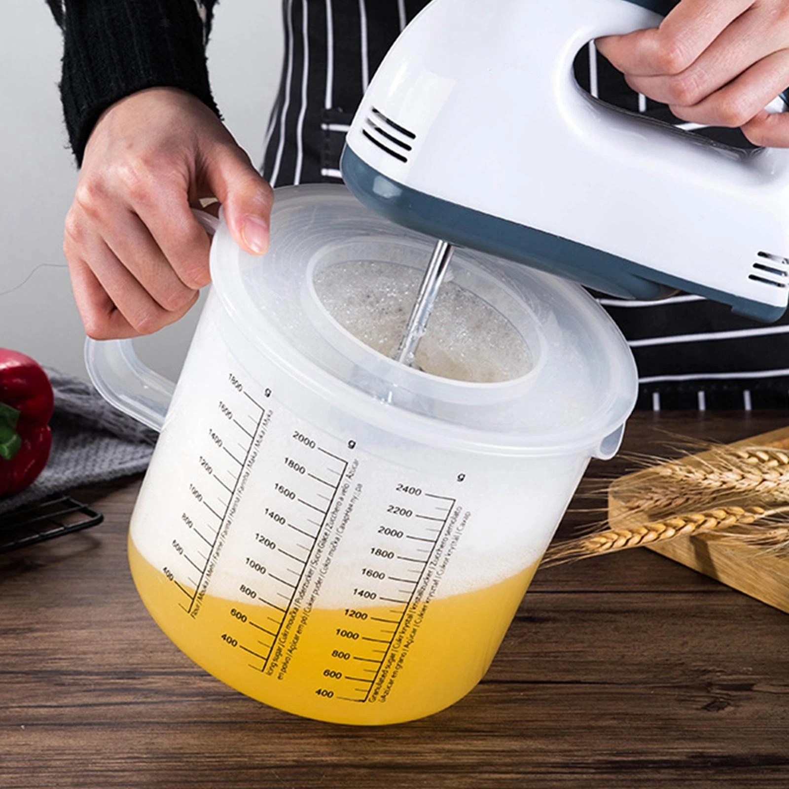 Plastic Baking Measuring Cup 2.5L Baking Transparent Mixing Jug with Measures