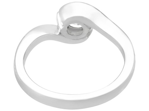 Contemporary Art Nouveau 0.99 Ct Diamond and Platinum Solitaire Ring - Picture 6 of 12