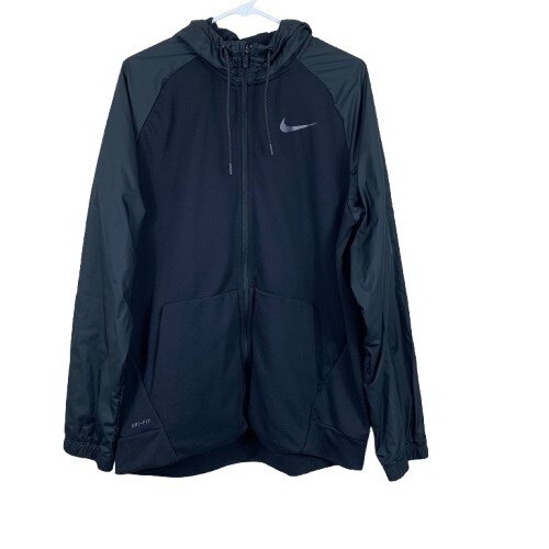 Nike Men’s Training Utility Full Zip Hoodie Jacket Black Dri-Fit Size Large