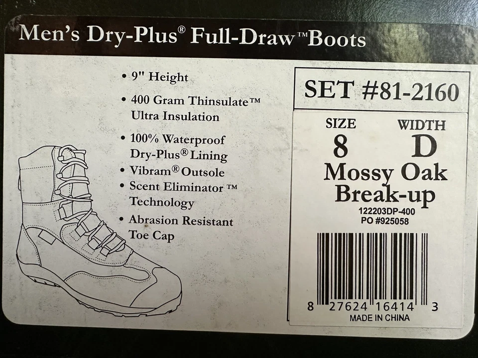 New Men’s Dry-Plus Cabela’s Boots Size 8D Scent Eliminator 100% Waterproof - Image 2 of 4
