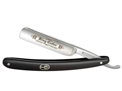 Boker King Cutter Black 5/8 Straight Razor Carbon Steel Round Point - 140524