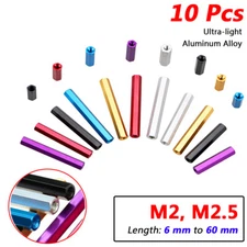 10Pcs Anodized Aluminum M2 M2.5 Female ~ Female Threaded Standoff Hex Spacer Nut