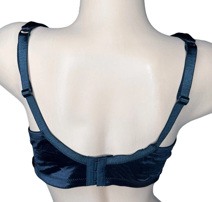 Sujetador Bobbie Brooks Sin Alambres Cómodo Satén Cobertura Completa Negro Satinado 38C Foto 4 de 4