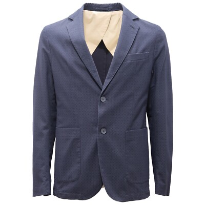 2312AG giacca uomo ALPHA STUDIO blue cotton pattern jacket man