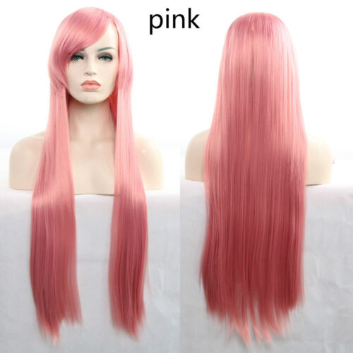 Synthetic Long Straight Hair Women Full Wigs Anime Party Cosplay Heat Resistant - Picture 16 of 23