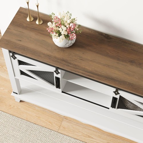 Farmhouse Console Entryway Table with Sliding Barn Doors, Hallway Table - Picture 7 of 7