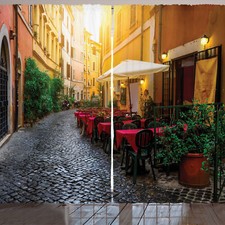 Stadt Alte Häuser Rustikale Gardine Trastevere Italien