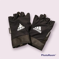 Adidas Women's Essential Adjustable Train Gloves Size M Black/White Logo Active
