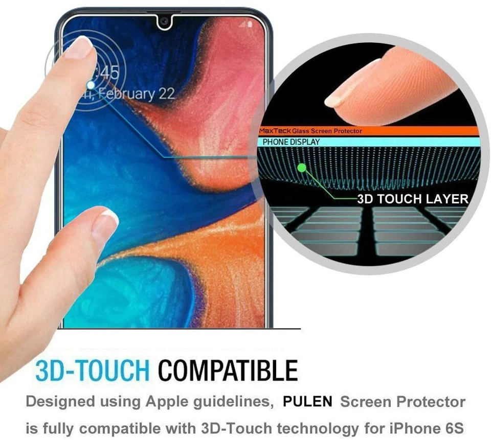 3 Pack Premium Tempered Glass Screen Protector For Samsung Galaxy A20 A30 A50 - Image 3 of 4