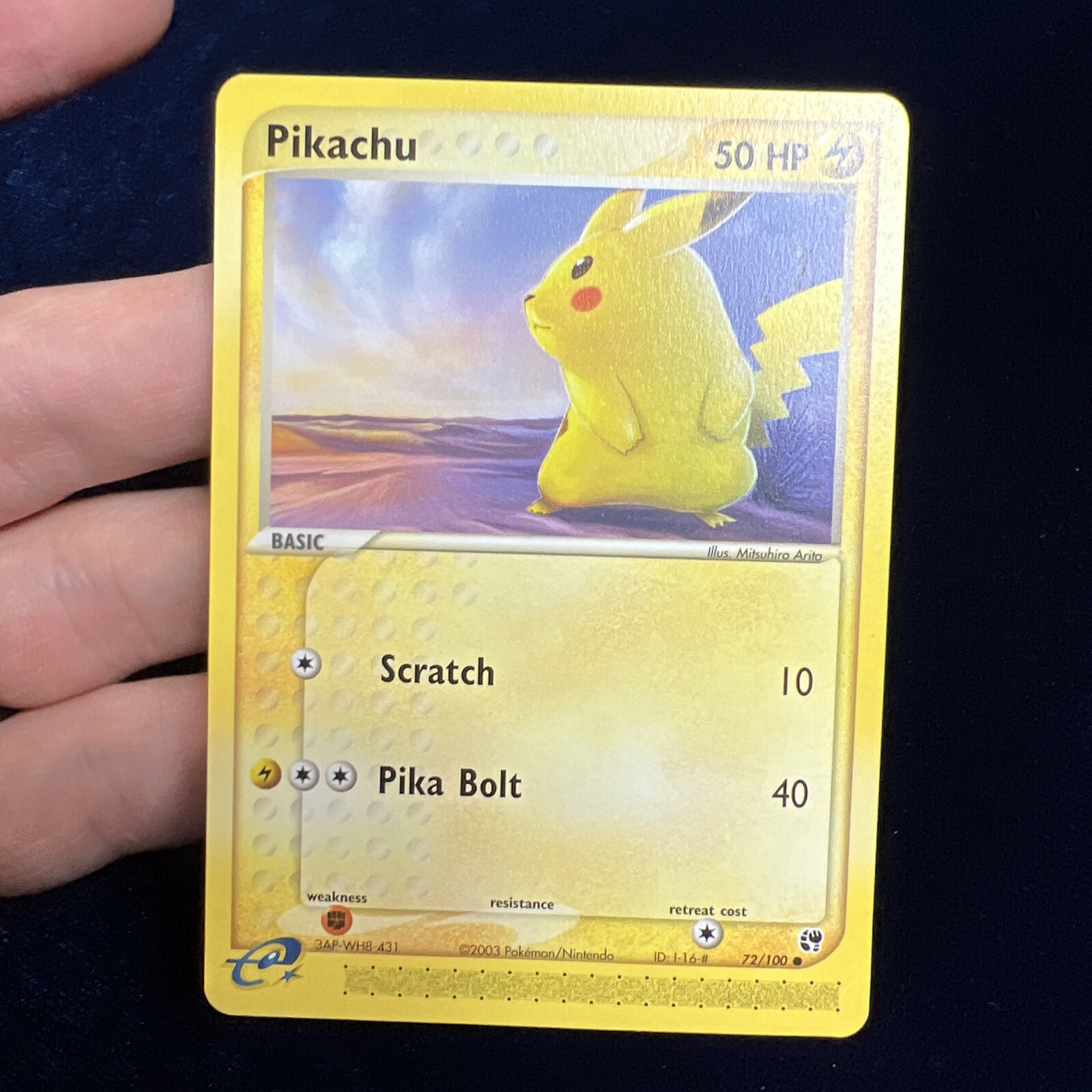 Pikachu 72/100 Ex Sandstorm Pokemon Card E Series